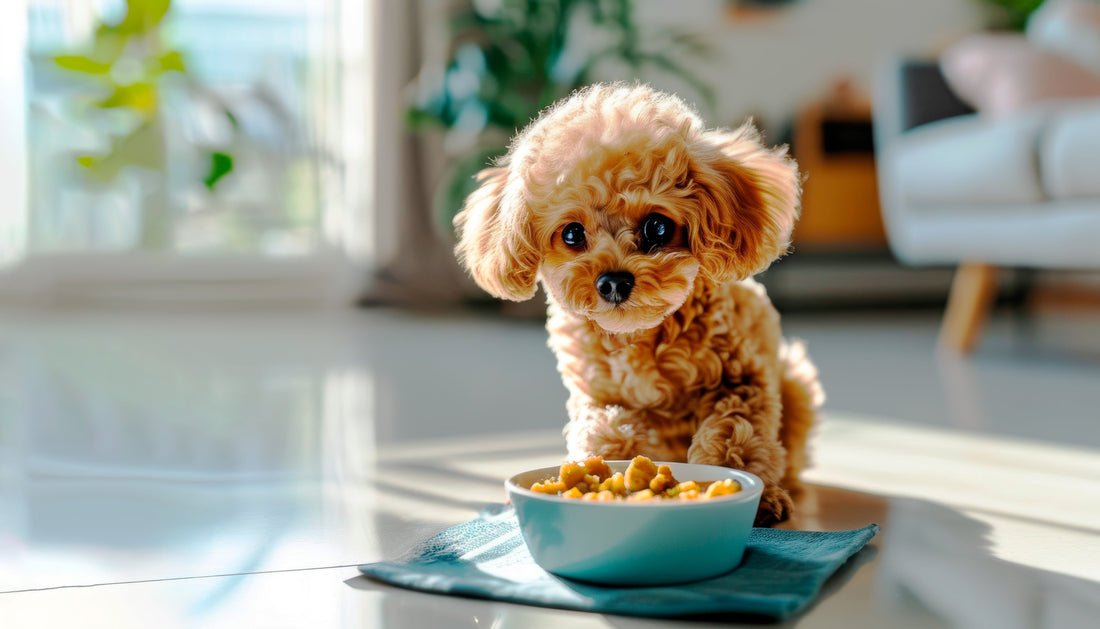 bichon incearca sa manance
