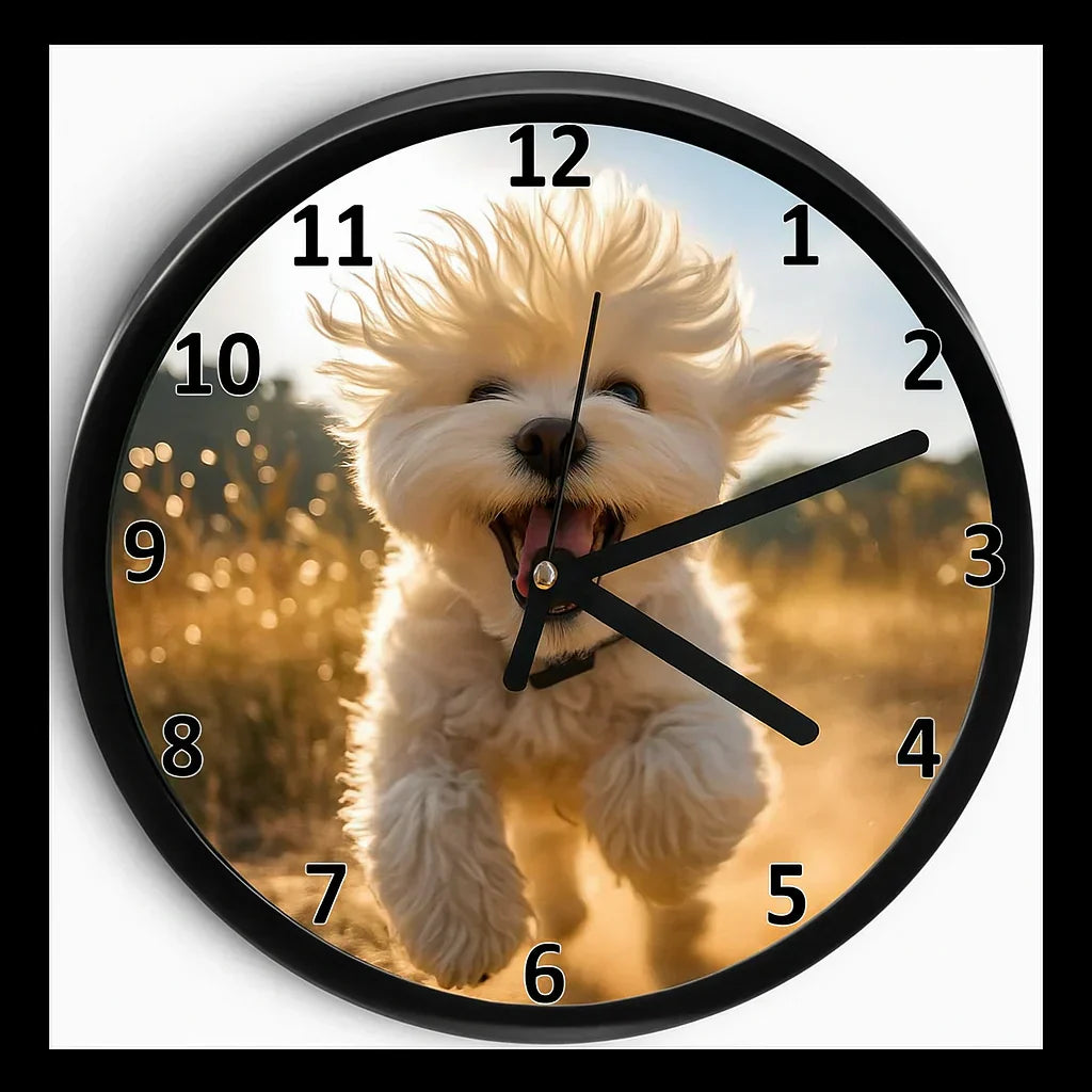 ceas de perete personalizat cu bichonul tau