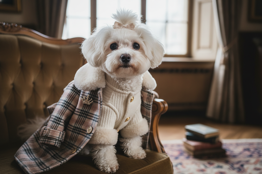 bichon bine imbracat