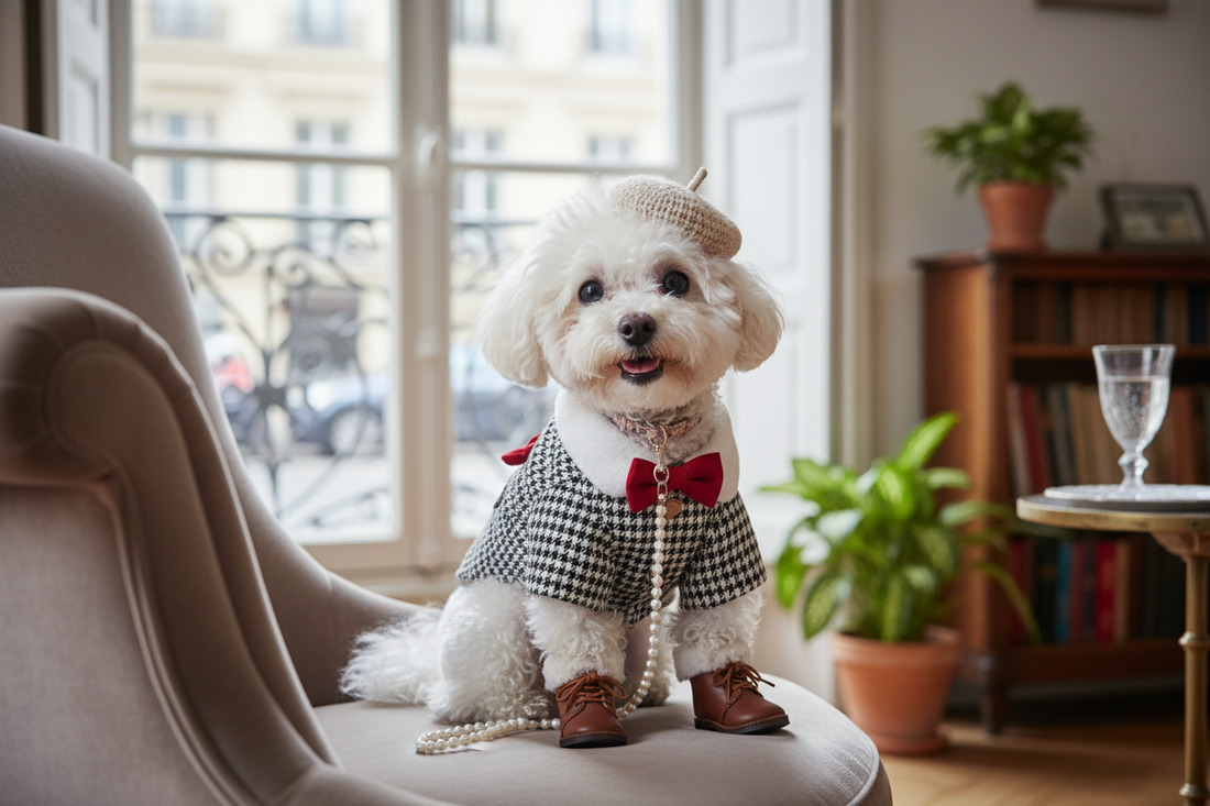 bichon imbracat elegant