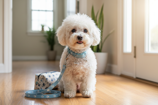 bichon gata sa mearga la veterinar