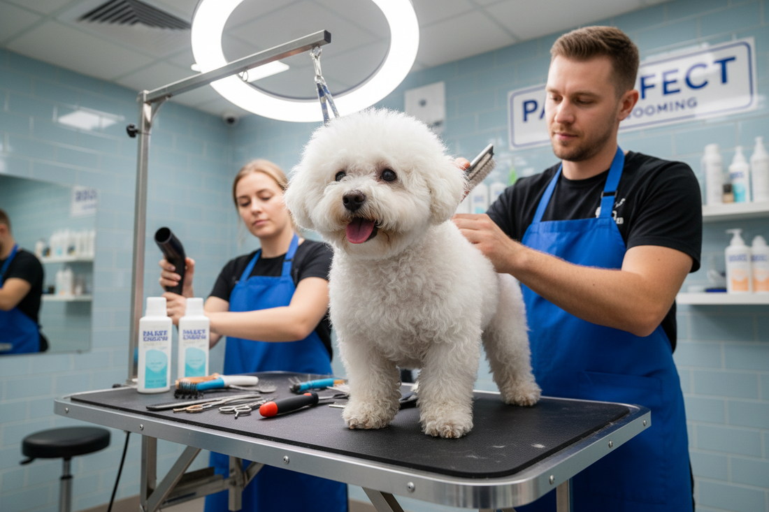 bichon ingrijit blana