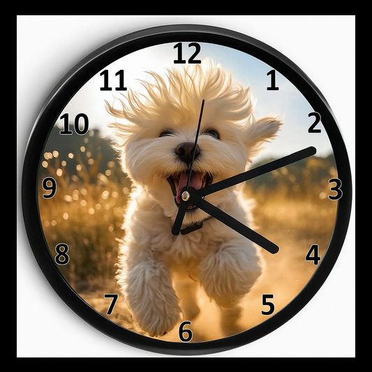 Ceas de Perete cu Bichon – Cadoul Perfect pentru Iubitori de Câini