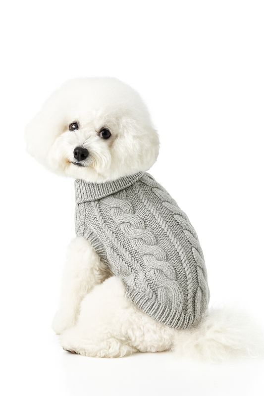 Pulover Călduros Gri pentru Bichon 35 cm – Confort și Stil în Sezonul Rece